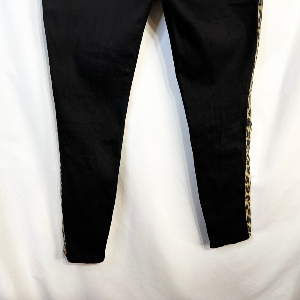 Judy Blue Size 13/31 Jeans Black Skinny Jegging Leopard Stripe Mid Rise 1655 - Picture 8 of 10